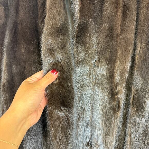 Vintage Lloyds Denver Mink Coat Dark Brown Long Womens - Fits Small Best - Picture 8 of 14